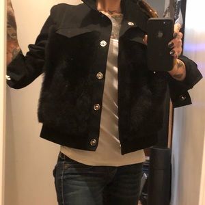 ⚡️SALE! BNWOT ESCADA GEN FUR CROP DENIM JACKET szM